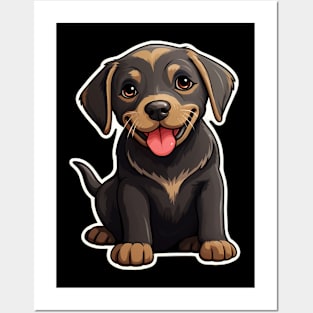 Cute Black Labrador Dog - Dogs Chocolate Labradors Posters and Art